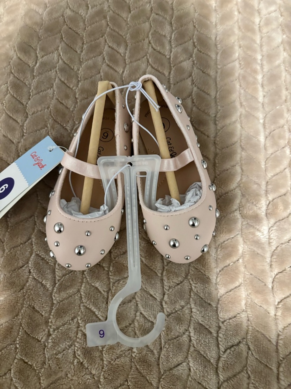 Cat & Jack Pink Studded Ballet Flats for Kids